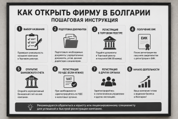 Пошаговая инструкция как открыть фирму в Болгарии: Документы, регистрация ЕООД и открытие банковского счета.