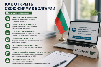 Пошаговый процесс открытия своей фирмы в Болгарии: регистрация компании, налоги и банковский счет для предпринимателей-иностранцев.