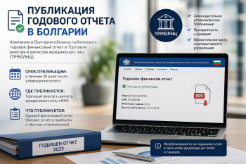 Процесс публикации годового отчета в Болгарии через Торговый регистр, схема подачи документов и соблюдение сроков до 30 сентября
