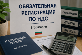 Инфографика этапов обязательной регистрации по НДС в Болгарии с новым порогом в 50 000 евро и сроком подачи в 7 дней